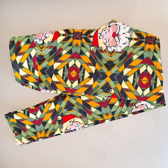 🎅 LulaRoe leggings Christmas holiday Santa. One Size 0-10 - Picture 4 of 6